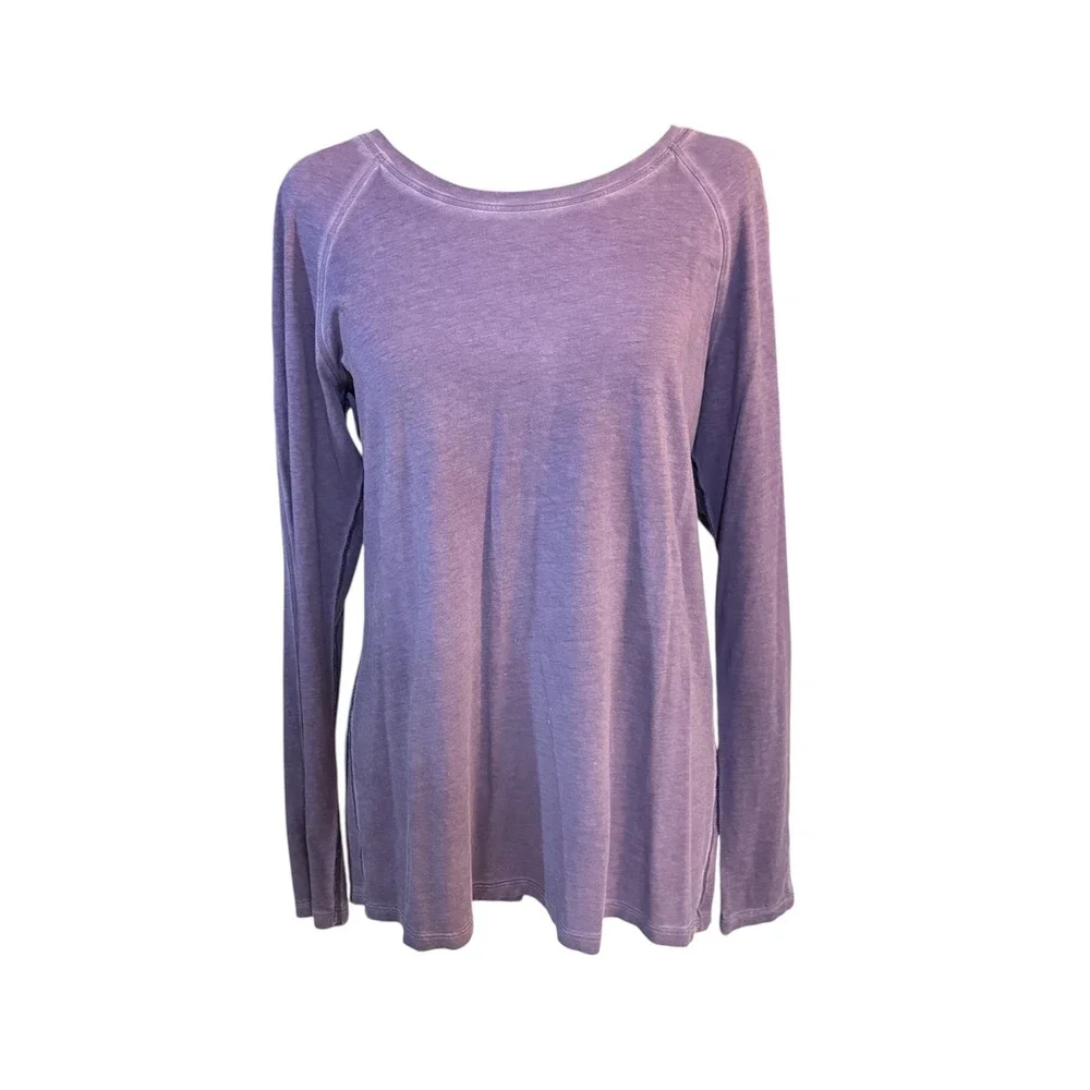 Lululemon Emerald Long Sleeve *Fade Washed Purple Ink Size 8 - Picture 3 of 9